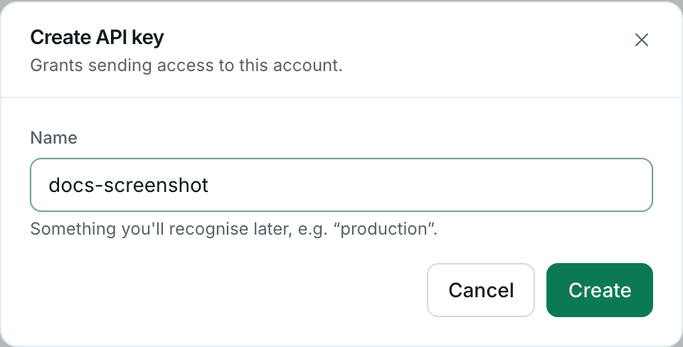 Creating an API key